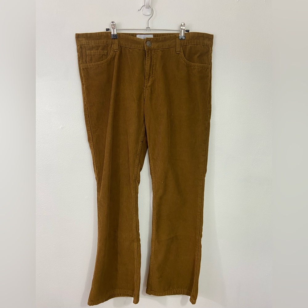 Madcap England Retro 70s Cord Flares Brown Corduroy Pants Size 36 x 30 Festival